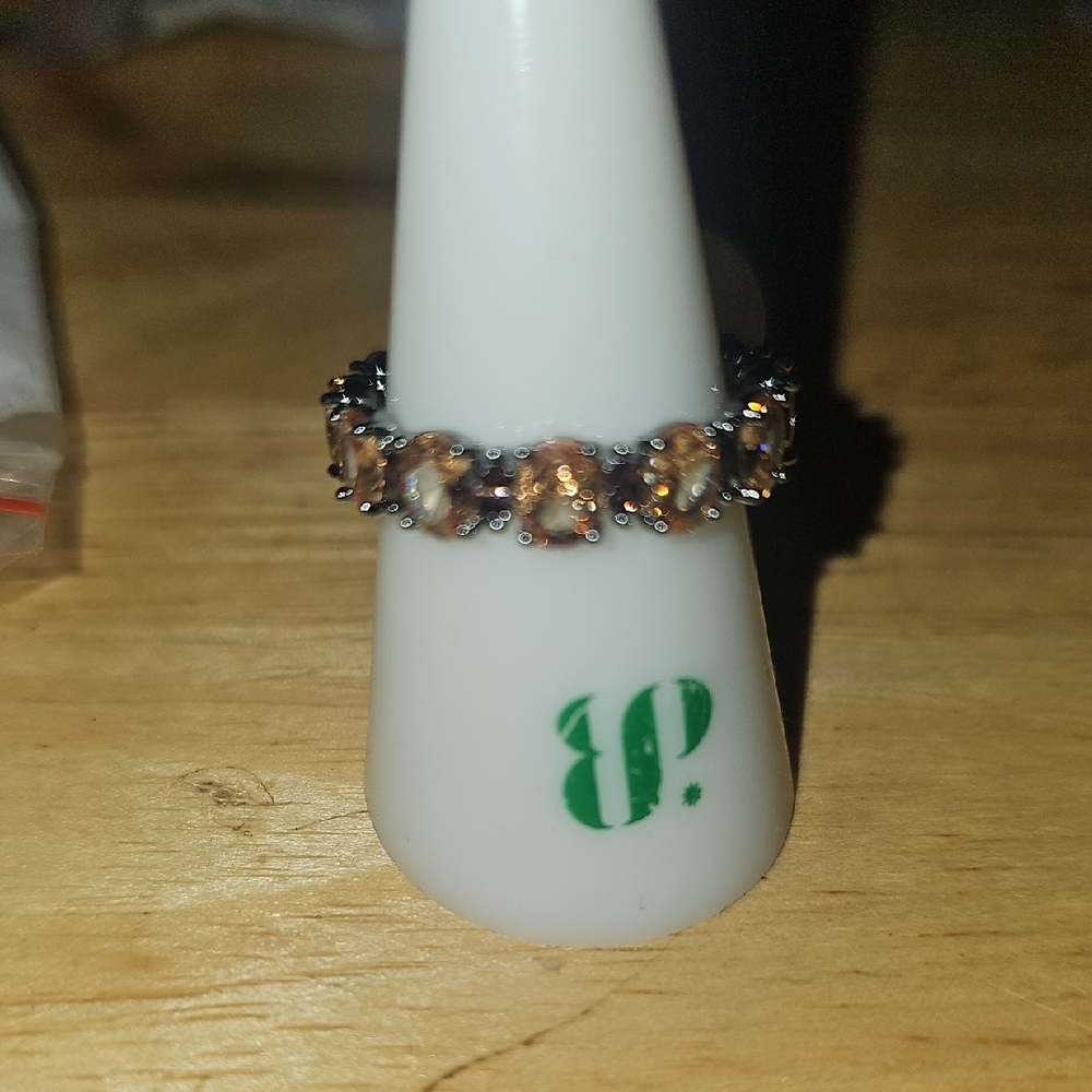 Chic Silver and Brown Women's Ring